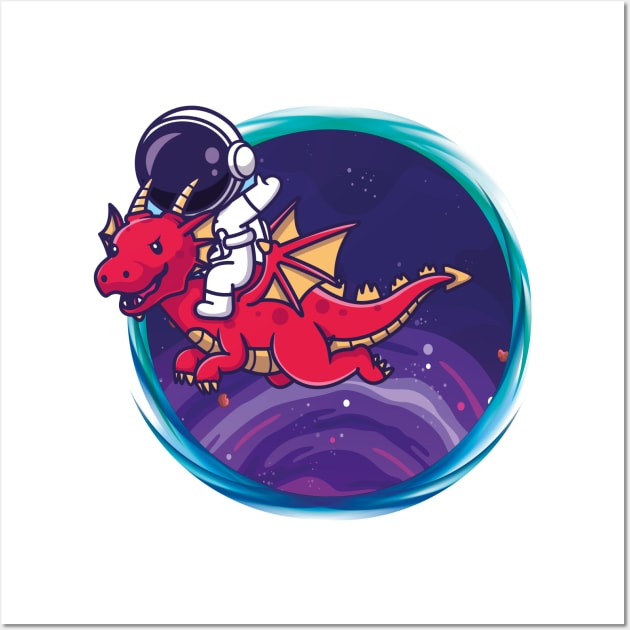 Dragon-Riding Astronaut Wall Art by Gozelle